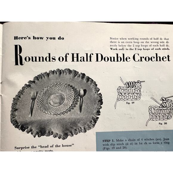 Crocheted pattern book 1940s hat purse gloves beadspread - Picture 9 of 16